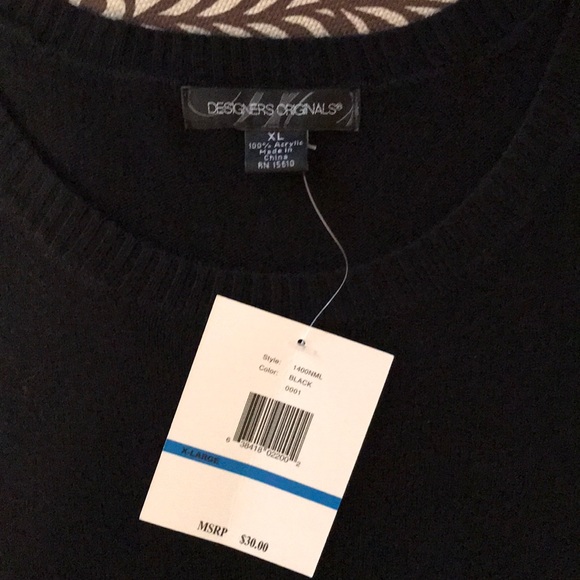 NWT Designers Originals Black Sweater Shell - Picture 3 of 3